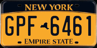 NY license plate GPF6461
