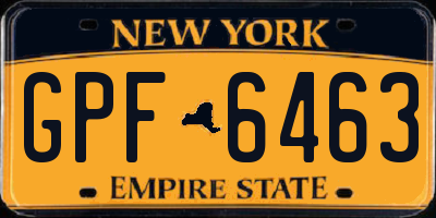 NY license plate GPF6463