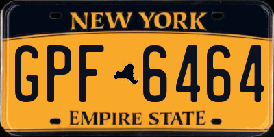 NY license plate GPF6464