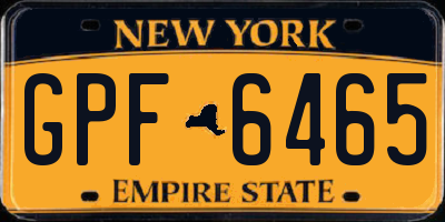 NY license plate GPF6465