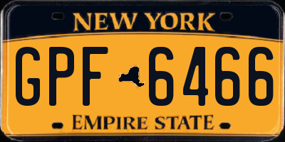 NY license plate GPF6466