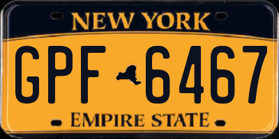NY license plate GPF6467