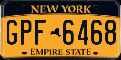 NY license plate GPF6468
