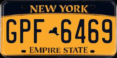 NY license plate GPF6469