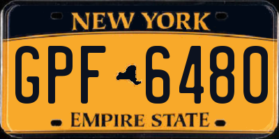 NY license plate GPF6480