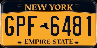 NY license plate GPF6481