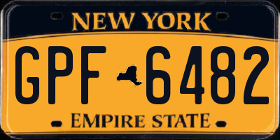 NY license plate GPF6482