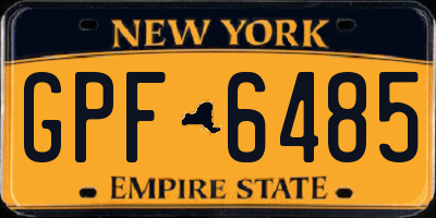 NY license plate GPF6485