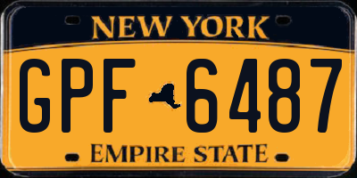 NY license plate GPF6487