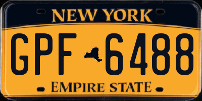 NY license plate GPF6488