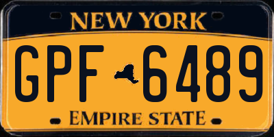 NY license plate GPF6489