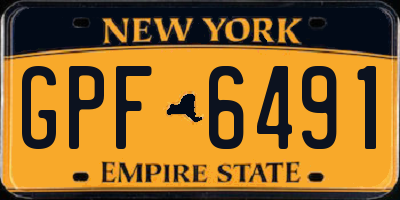 NY license plate GPF6491