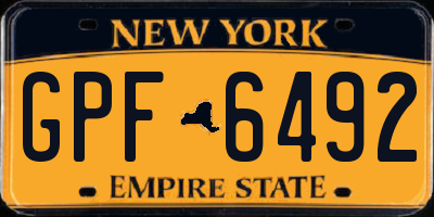 NY license plate GPF6492