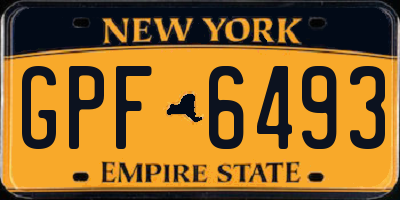 NY license plate GPF6493