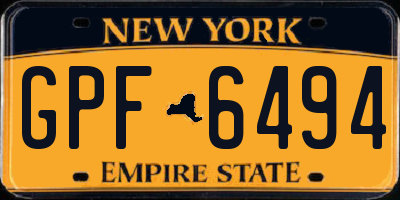 NY license plate GPF6494