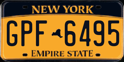 NY license plate GPF6495
