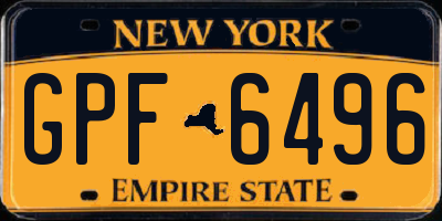 NY license plate GPF6496