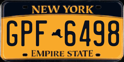 NY license plate GPF6498