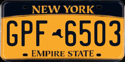 NY license plate GPF6503