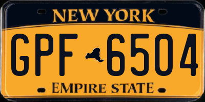 NY license plate GPF6504