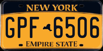 NY license plate GPF6506