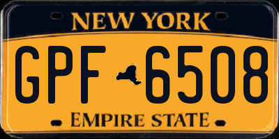 NY license plate GPF6508
