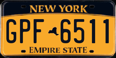NY license plate GPF6511