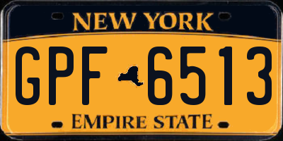 NY license plate GPF6513