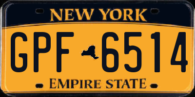 NY license plate GPF6514