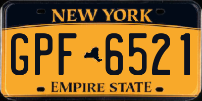 NY license plate GPF6521