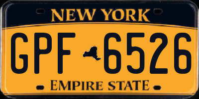 NY license plate GPF6526