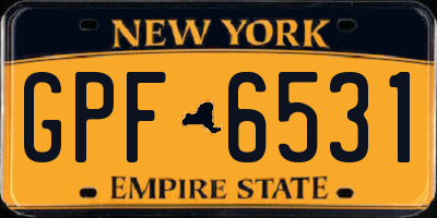 NY license plate GPF6531