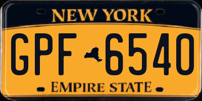 NY license plate GPF6540