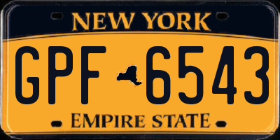 NY license plate GPF6543