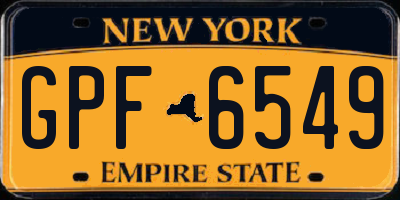 NY license plate GPF6549