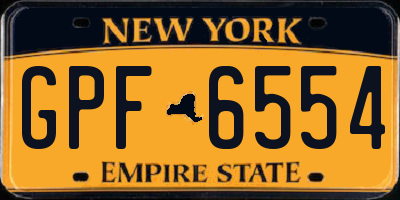 NY license plate GPF6554