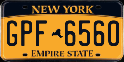 NY license plate GPF6560