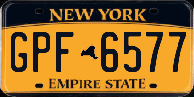 NY license plate GPF6577
