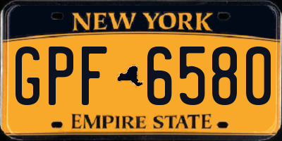 NY license plate GPF6580