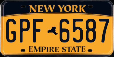 NY license plate GPF6587
