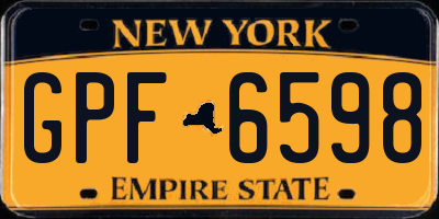 NY license plate GPF6598