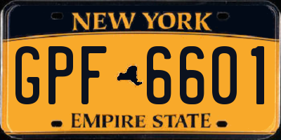 NY license plate GPF6601