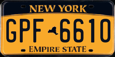 NY license plate GPF6610