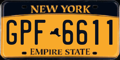 NY license plate GPF6611