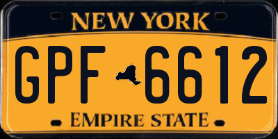 NY license plate GPF6612