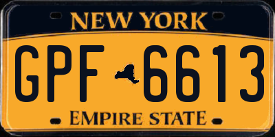 NY license plate GPF6613