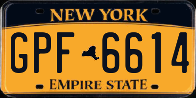 NY license plate GPF6614