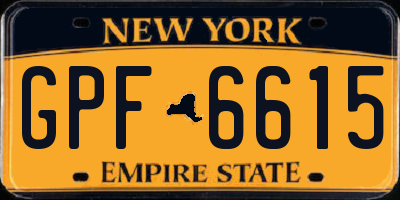 NY license plate GPF6615
