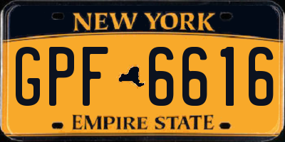 NY license plate GPF6616