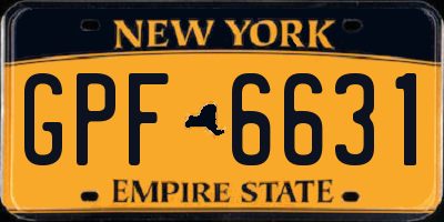 NY license plate GPF6631